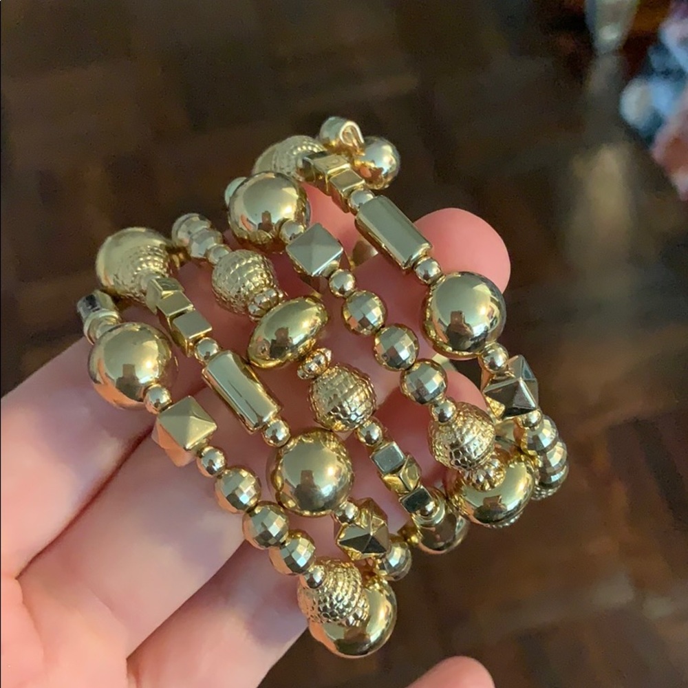 Gold Multi Shape Wrap Bracelet - image 2